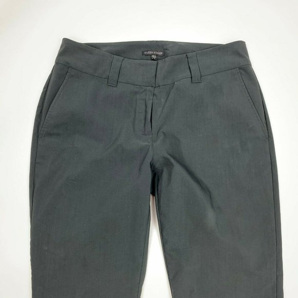 Eileen Fisher Solid Gray Tencel Pants Pockets - Picture 3 of 9